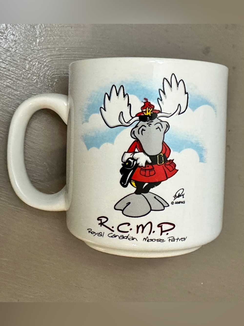 Vintage Giftcraft RCMP Royal Canadian Moose Patrol Coffee Mug - Made in Korea